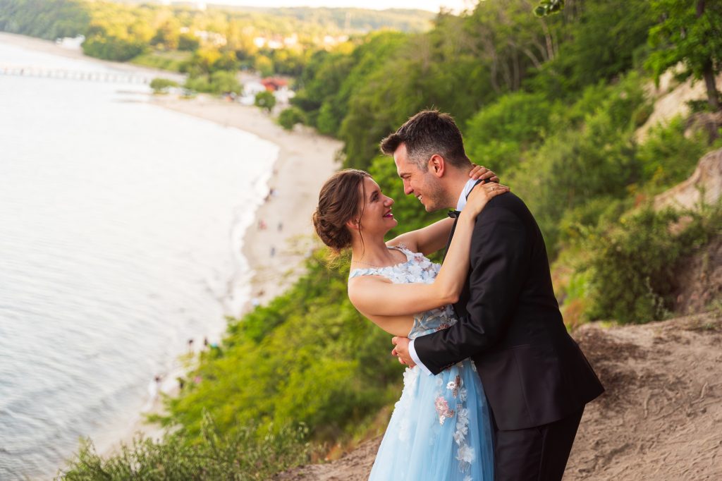 Sesja ślubna nad morzem Gdynia Orłowo Klif Fotograf ślubny Gdynia